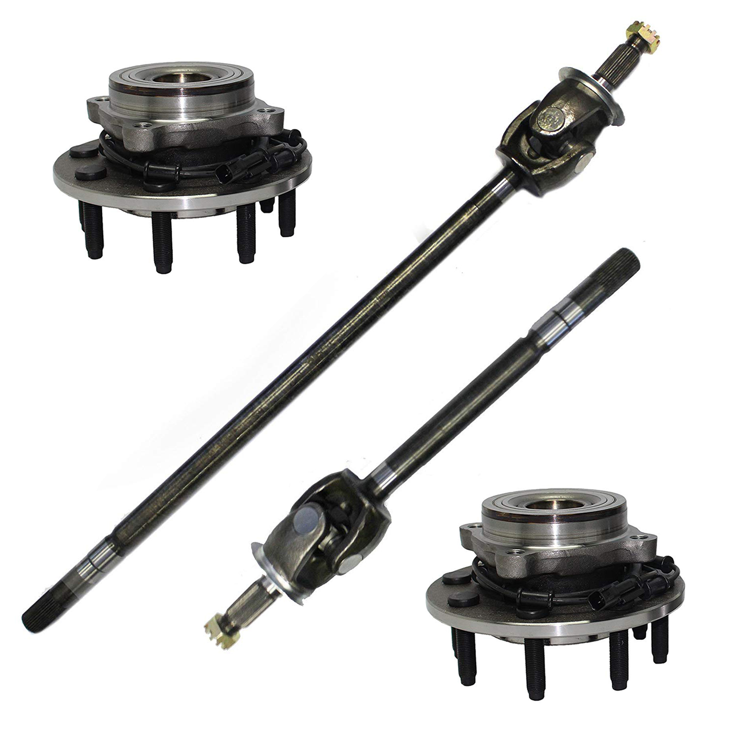 4pc Front UJoint Axles Wheel Hub and Bearings Kit