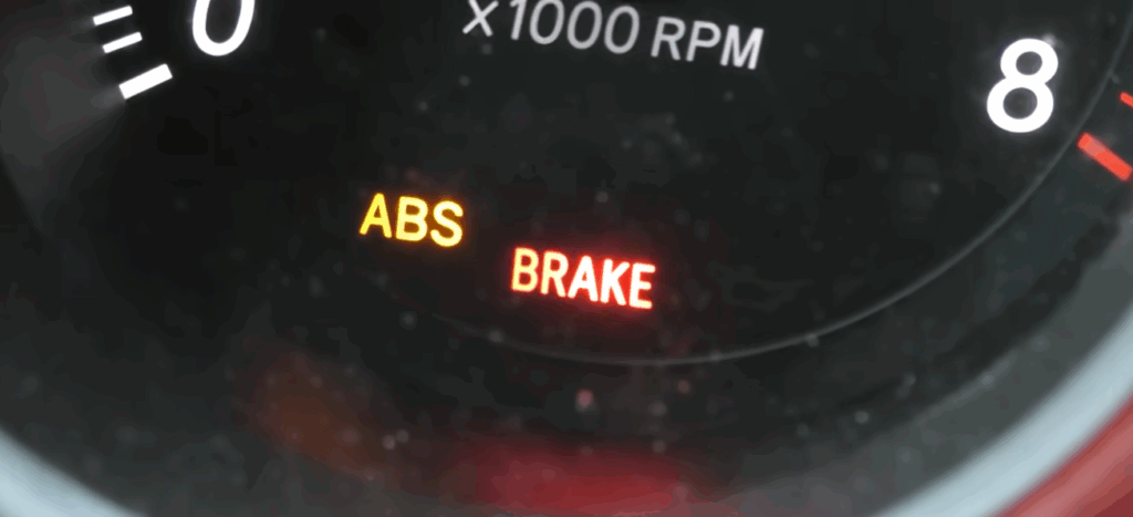 ABS warning light on a car