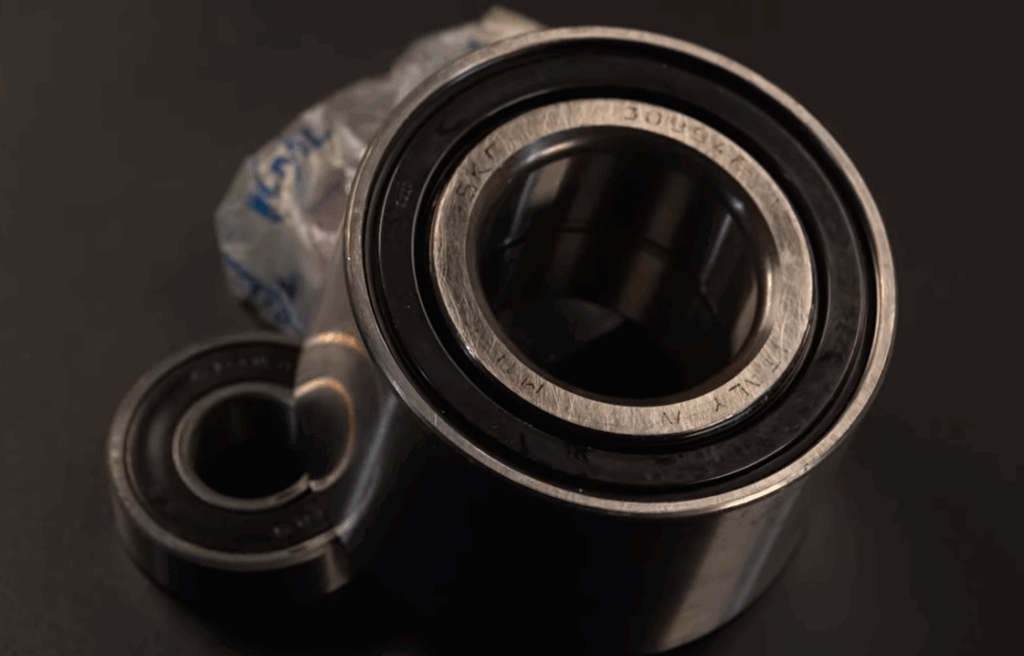 close-up of a wheel bearing