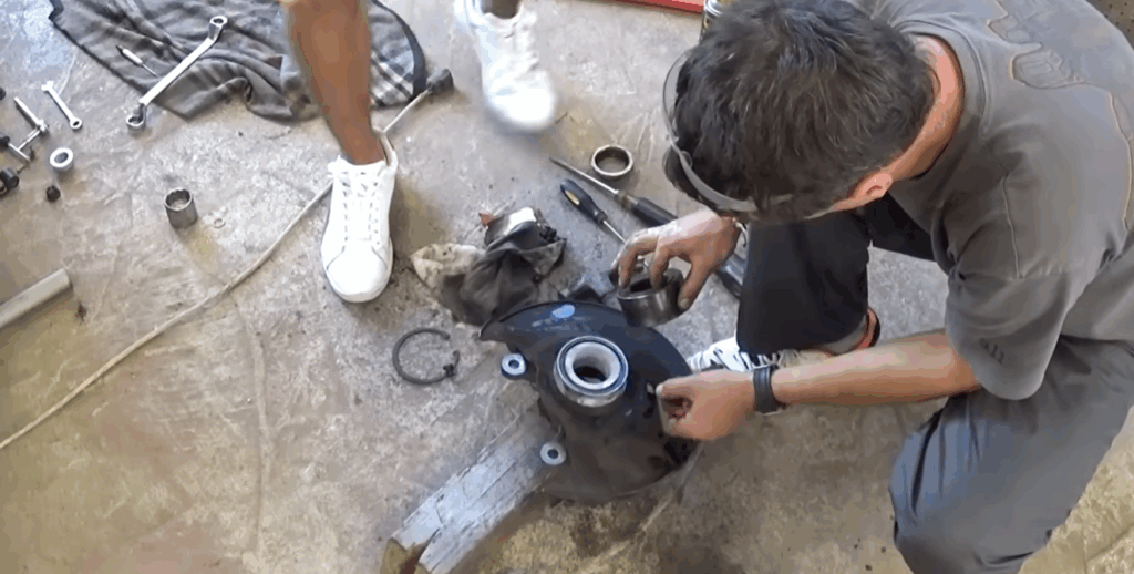 Replacing wheel bearings at a shop