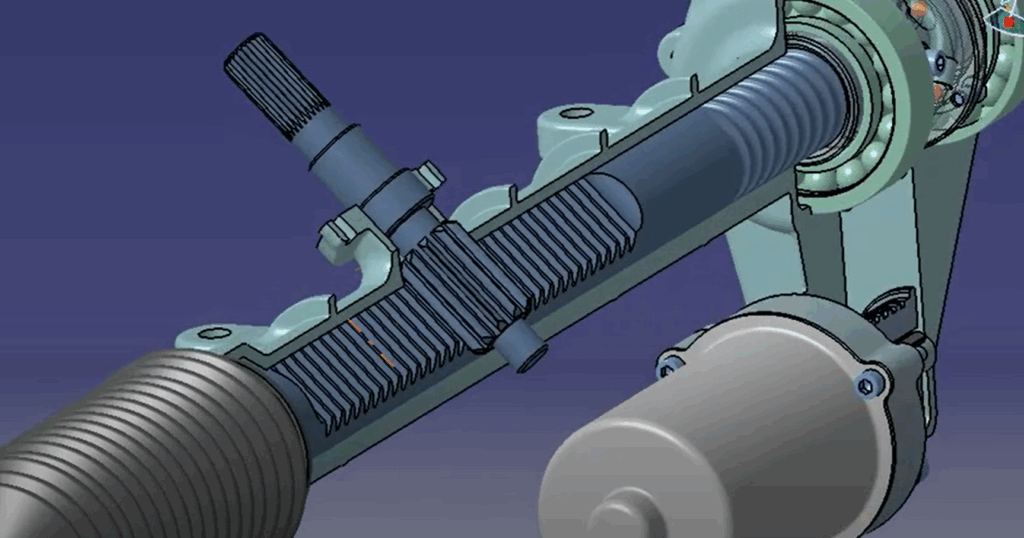 Image showing a diagram of a ball screw system on a car