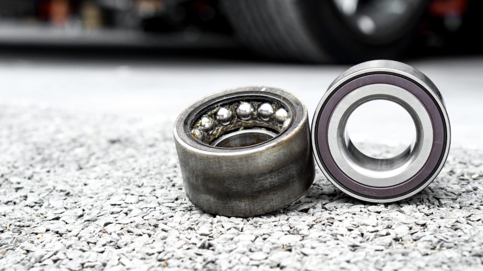 worn vs new wheel bearings on the ground