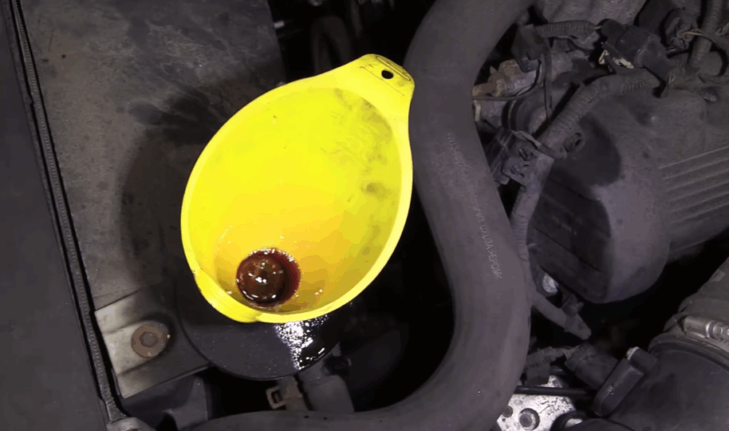 Image showing flushing and refilling a power steering system