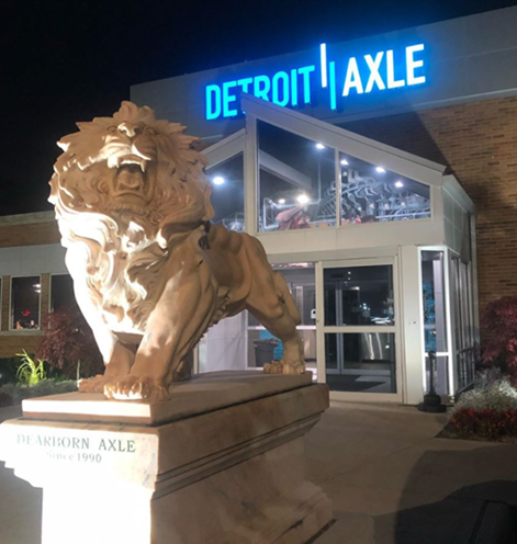 Detroit Axle Storefront Lion Statue